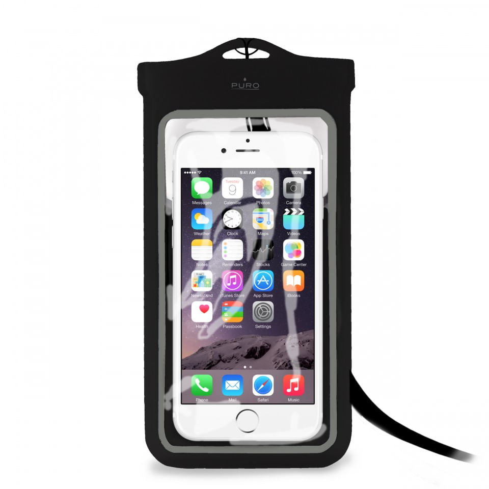 PURO WaterProof Ultra Slim custodia per cellulare 12,9 cm (5.1") Custodia a sacchetto Nero