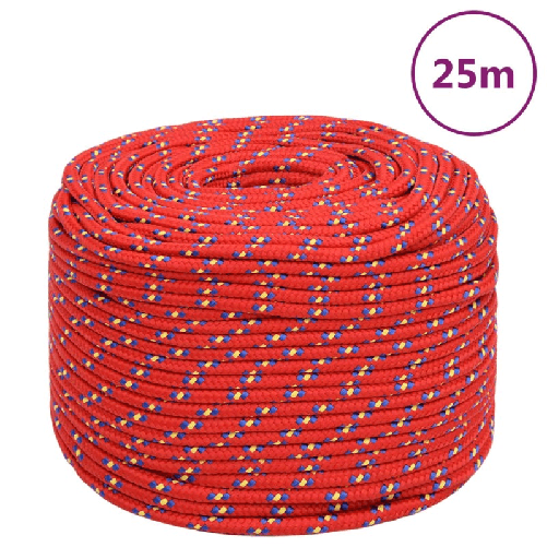 Corda Nautica Rossa 10 mm 25 m in Polipropilene