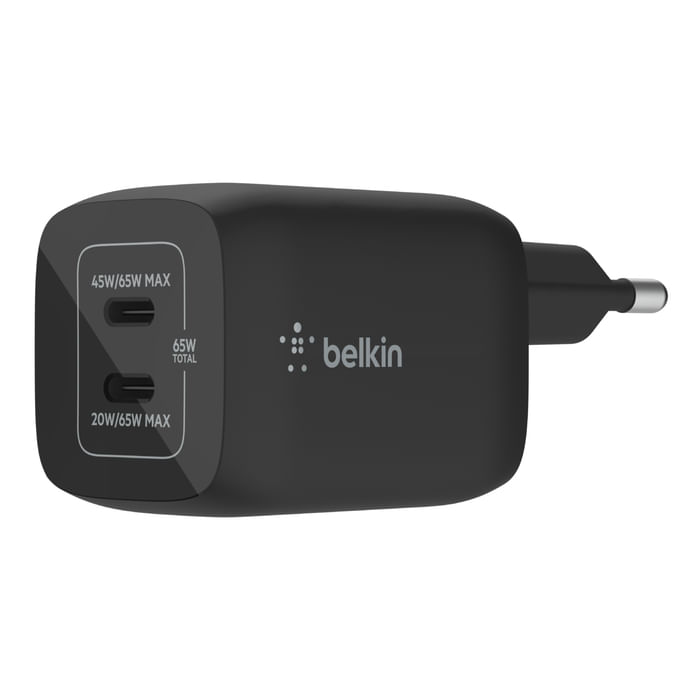 Belkin CARICABATTERIE DA PARETE DOPPIO GAN USB-C PPS 65W