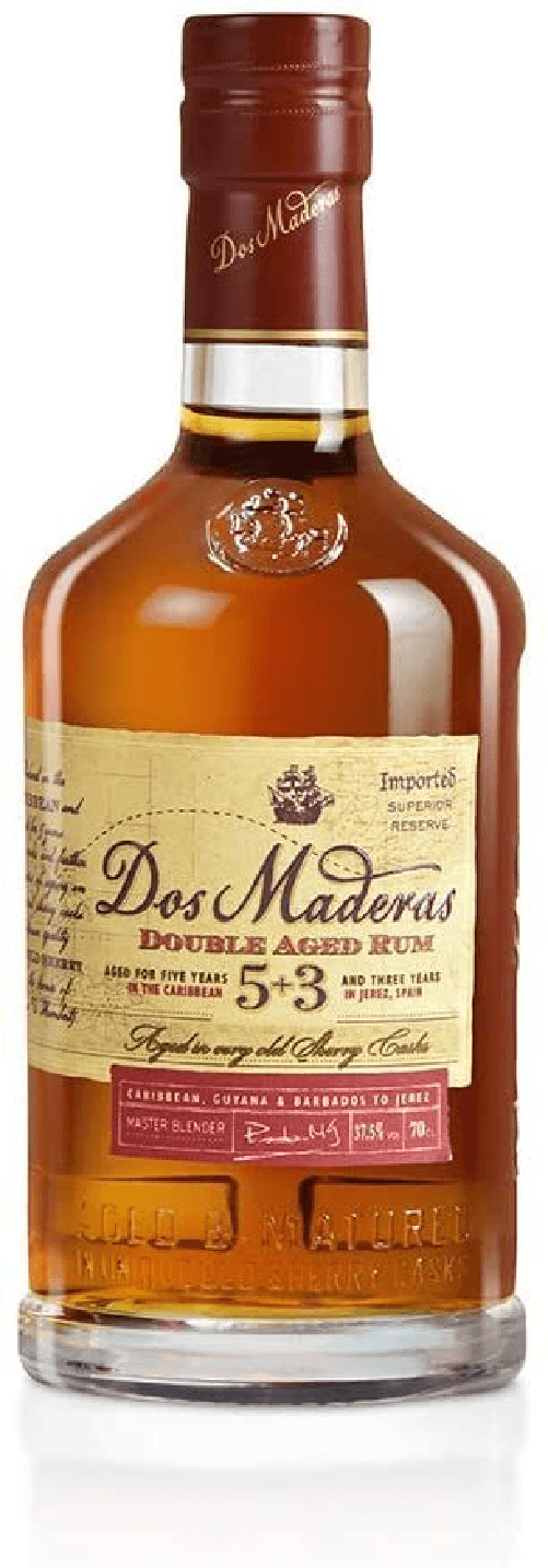 RUM DOS MADERAS 5+3 ANOS CL 70 37,5% VOL.