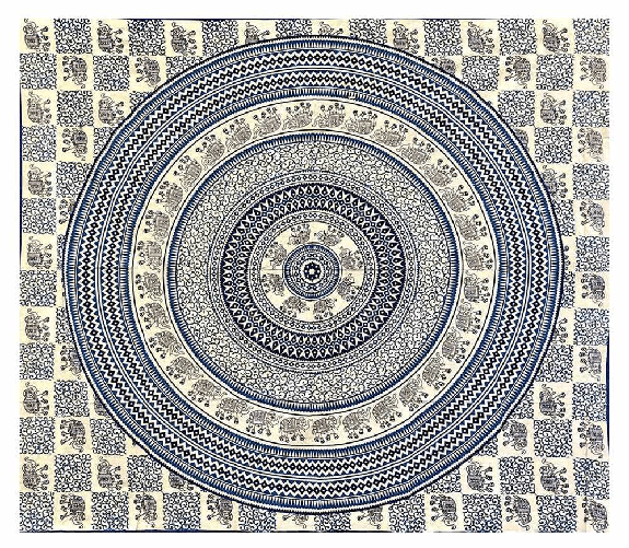 Telo arredo copritutto copridivano copriletto in cotone misura grande 210x230 con stampe e senza frange ai lati Fantasia 1