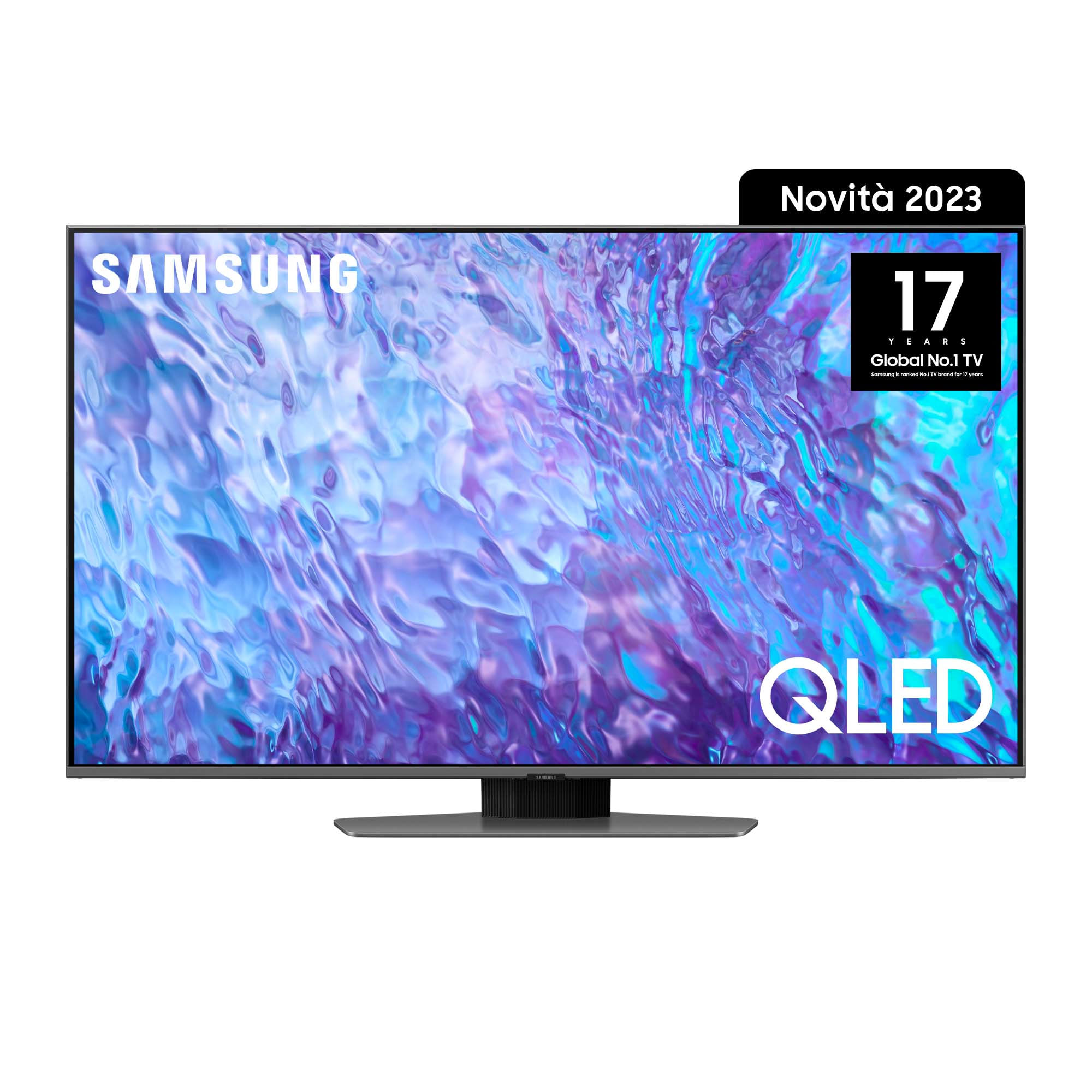 Samsung Series 8 TV QE50Q80CATXZT QLED 4K, Smart TV 50" Processore Neural Quantum 4K, Dolby Atmos e OTS Lite, Carbon Silver 2023