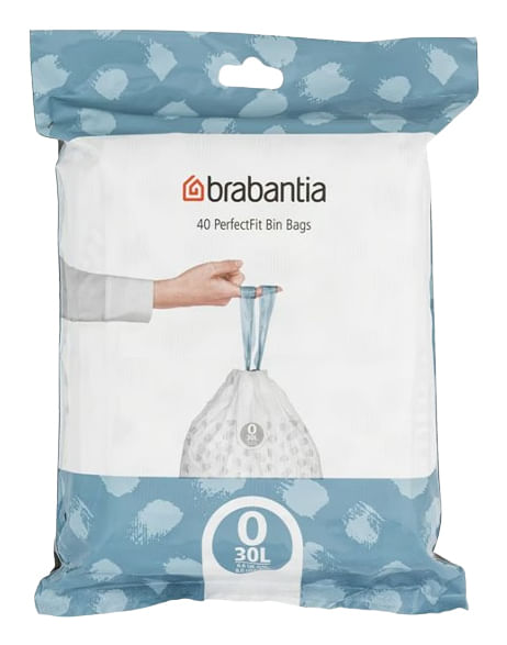 Brabantia 124846 sacchetto per rifiuti 30 L Grigio, Bianco 40 pz