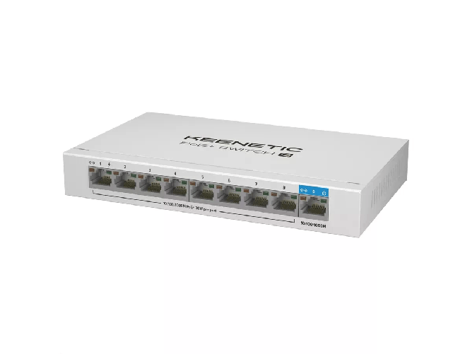 Keenetic Poe+ Switch 9 (Kn-4710) Switch 1 Porta 1Gbps + 8 Porte 1 Gbps Poe+ Potenza Massima Erogab Keenetic Switch PoE 9 Switch 1 Porta 1gbps 8 Porte