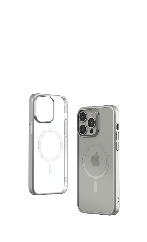 Cover Magnetica Glimmer con Apple Magsafe iPhone 15 Pro Silv