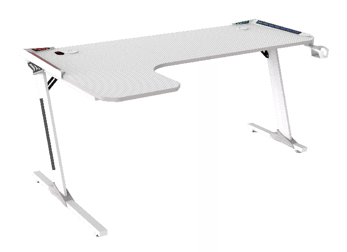 Tavolo Cortek Gaming L-Shape Rgb 160Cm White