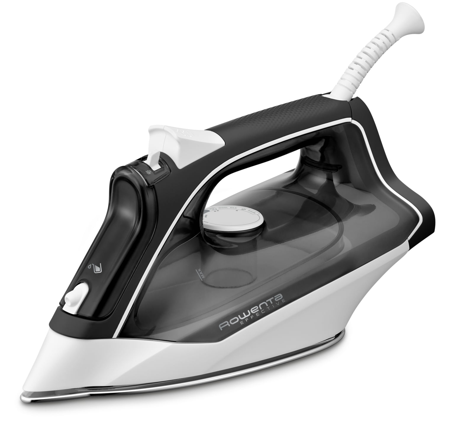 Rowenta DX1530 Effective Ferro da Stiro a Vapore 250 ml 2200 W 30 g-min Colpo di Vapore 100g Bianco-Nero Rowenta DX1530 EFFECTIVE