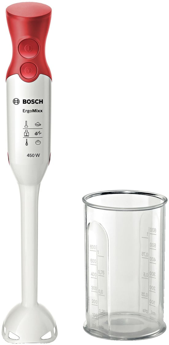 Bosch MSM64010 frullatore Frullatore ad immersione 450 W Rosso, Bianco Bosch MSM64010 Frullatore a immersione ErgoMixx 450 W Bianco, Rosso