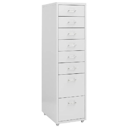 Schedario Mobile Grigio 28x41x109 cm in Metallo