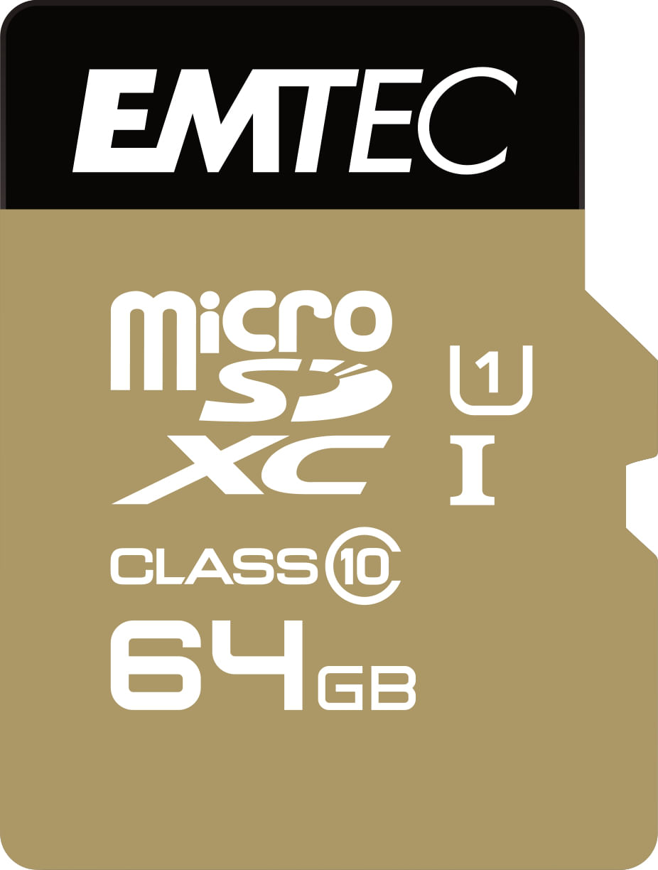 Emtec microSD Class10 Gold+ 64GB MicroSDXC Classe 10 Emtec MICRO SDXC EMTEC 64GB CLASS 10 GOLD + CON ADATTATORE