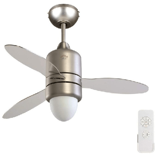 DCG VECRD65TL - Ventilatore a soffitto, diametro 107 cm, 3 velocita', 3 pale trasparenti, luce integrata, telecomando, 60 W, Trasparente