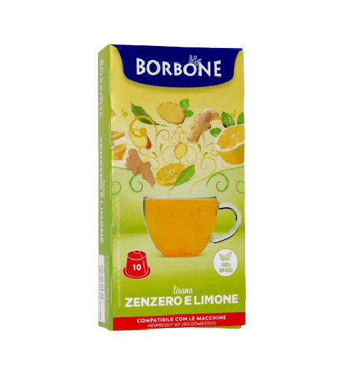 TISANA ZENZERO E LIMONE CAFFÈ BORBONE - 10 CAPSULE COMPATIBILI NESPRESSO da 3g
