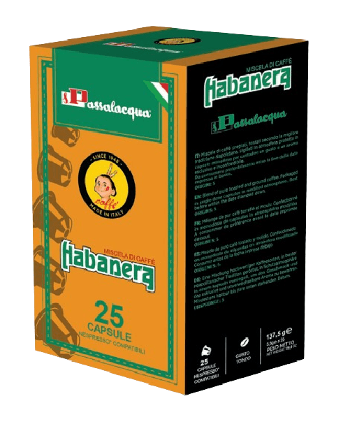CAFFÈ PASSALACQUA HABANERA - GUSTO TONDO - Box 25 CAPSULE COMPATIBILI NESPRESSO da 5.5g