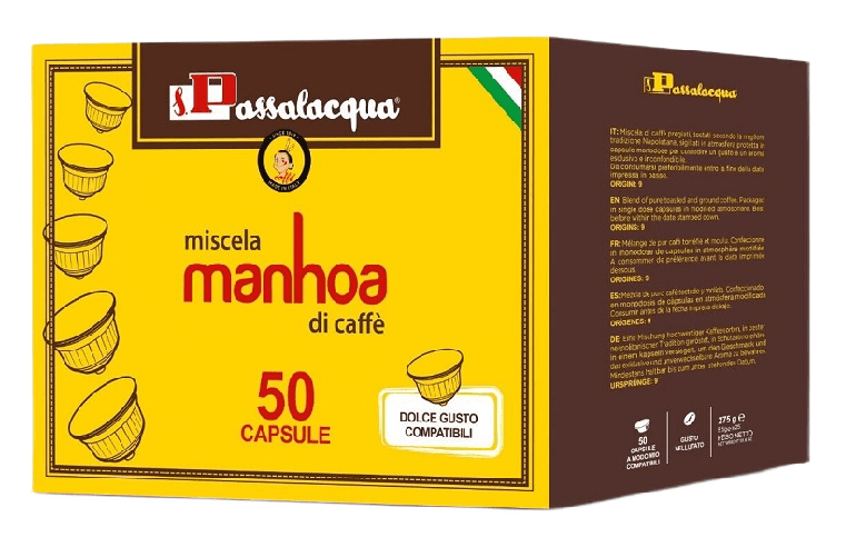 CAFFÈ PASSALACQUA MANHOA - GUSTO VELLUTATO - Box 50 CAPSULE COMPATIBILI DOLCE GUSTO da 5.5g