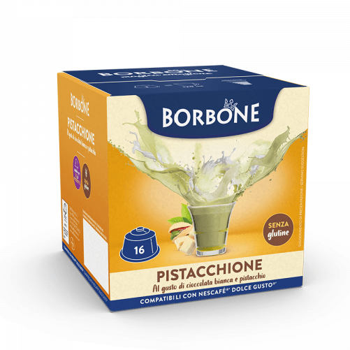 CIOCCOLATA BIANCA E PISTACCHIO CAFFÈ BORBONE PISTACCHIONE - 16 CAPSULE COMPATIBILI DOLCE GUSTO da 18g
