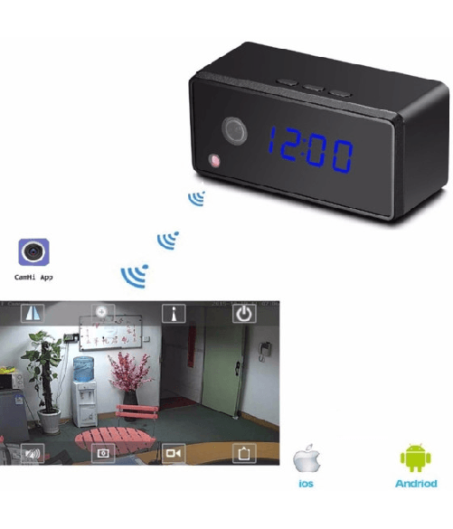 Trade Shop Traesio-spy Cam Orologio Microspia Full Hd Wifi Smartphone Visone Notturna Microcamera -