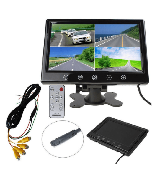 Trade Shop Traesio-tv Televisore Monitor Lcd Digitale 9'' Tft Videosorveglianza 4 Ingressi Video -