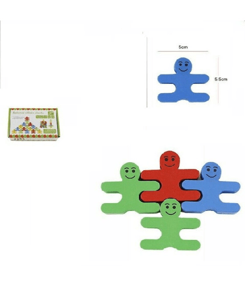 Gioco In Legno Omini Colorati Costruzioni Bambini Educativo Imparare -