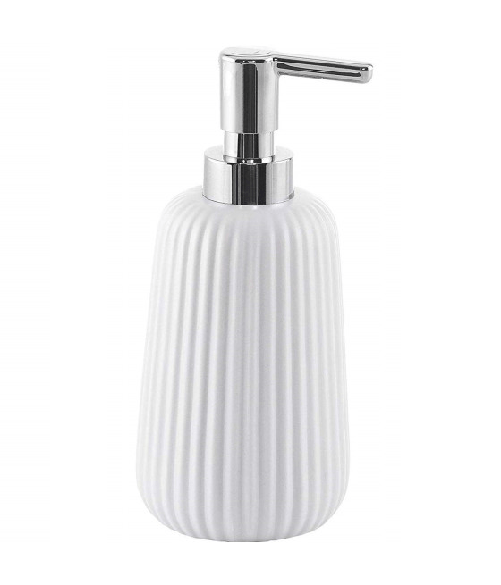 Cleafe-portasapone Cilindrico Rigato Bianco Porta Sapone 10325 Dispenser Sapone -