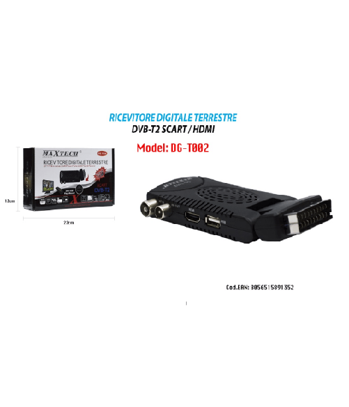 Maxtech-decoder Digitale Terrestre Hd Ricevitore Tv Usb Dvb T2 Presa Scart Maxtech Dg-t002 -