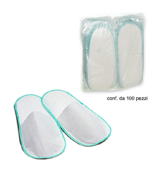 Trade Shop Traesio-100 Pz Ciabatte Pantofole Ciabattine Tnt Monouso Modello Chiuso Estetista Spa -