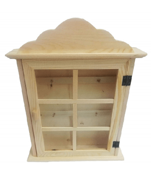 Cassetta Porta Chiavi 1 Anta Vetro Portachiavi Appendichiavi Legno Scatola Casa -