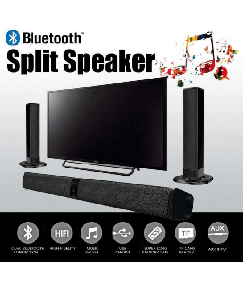 Trade Shop Traesio-cassa Speaker Bluetooth Soundbar 2 In 1 Tv Smart Tv Spilt Aux Tf Card Bs-36 -