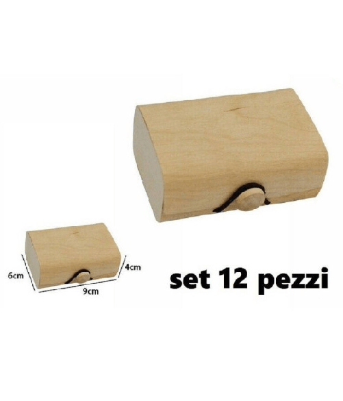Set 12 Scatole Box Astuccio In Legno Decoupage Portagioie Cofanetto 53489a -