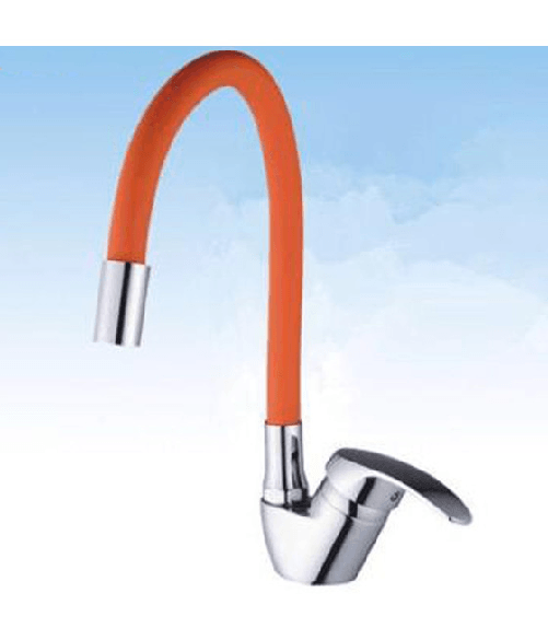 Cleafe-rubinetto Miscelatore Girevole Per Lavandino Lavello Cucina Colore Canna Arancio -