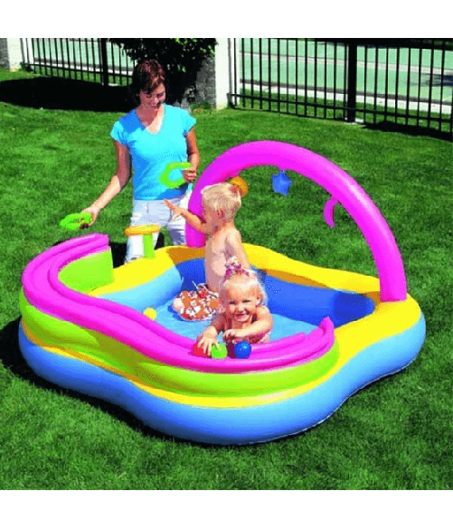 Trade Shop Traesio-piscina Gonfiabile Play Center Bambini Con Giochi 159 X 159 X 89 Cm Vinile -