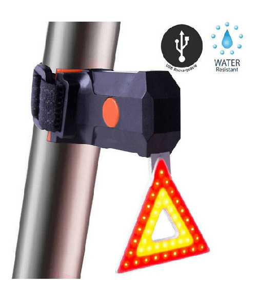 Trade Shop Traesio-luce Posteriore Bici Triangolo Luci Di Coda Impermeabile Ricaricabile Te-b0081 -