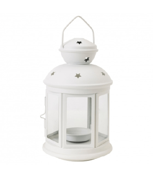 Lanterna Bianco Portacandela 16x10cm Matrimonio Tea Light Porta Candela Candele -