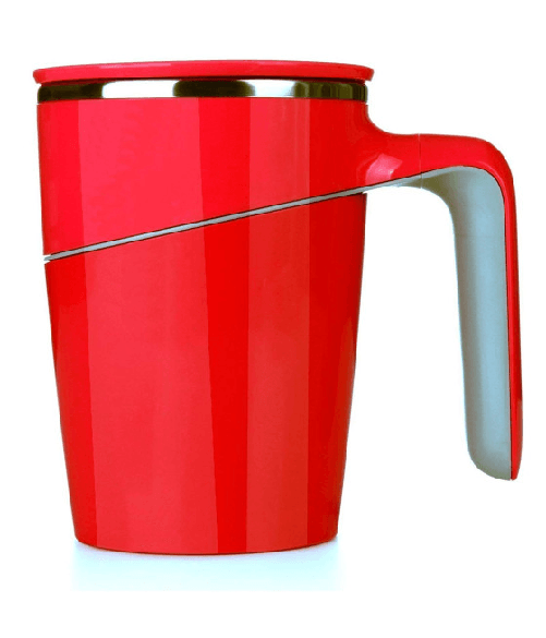 Trade Shop Traesio-tazza Bicchiere Mug Ventosa Coperchio Manico Anti Scivolo Latte Caffe -
