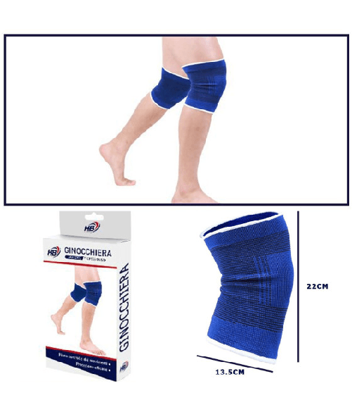 Trade Shop Traesio-coppia Ginocchiere Fascia Elastica Anallergica Lavabile Fitness Sport Palestra -