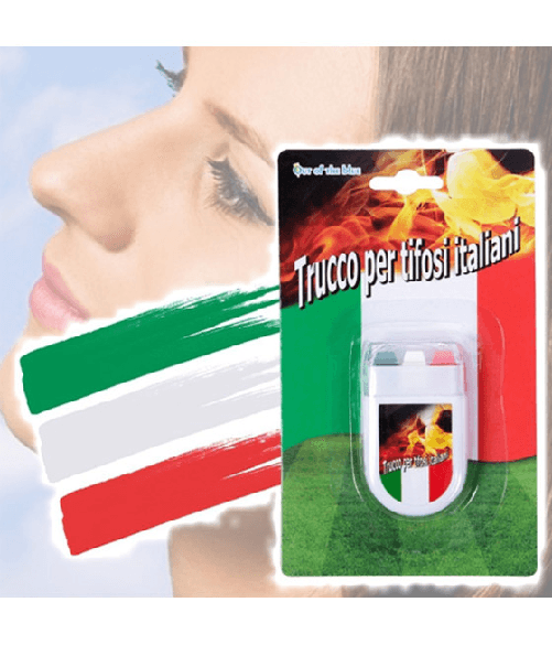 Trade Shop Traesio-trucco Per Tifosi Bandiera Italia Italiana 4x6cm Stick Make Up Viso Calcio Sport -