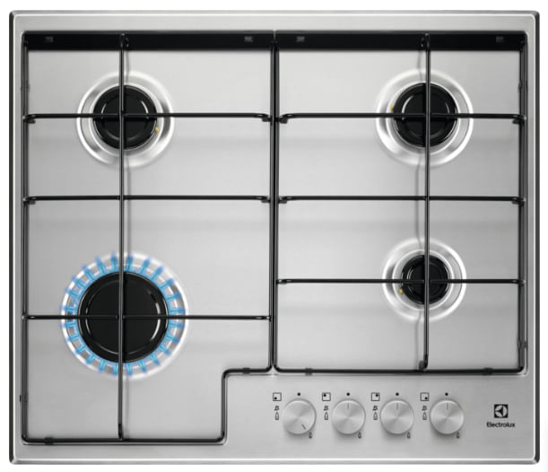 Electrolux EGS6424X piano cottura Acciaio inossidabile Da incasso Gas 4 Fornello(i) Electrolux EGS6424X Acciaio inossidabile Da incasso 59.5 cm Gas 4