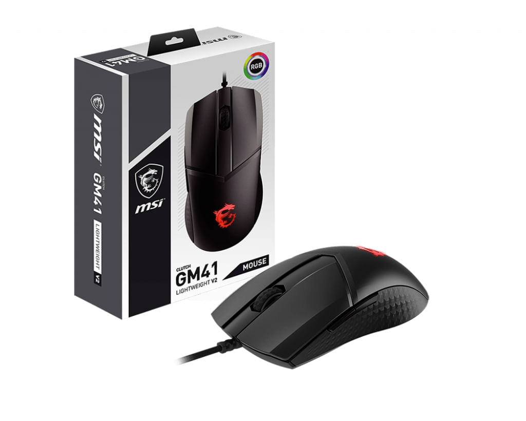 MSI Clutch GM41 Lightweight V2 mouse Ambidestro USB tipo A Ottico 16000 DPI