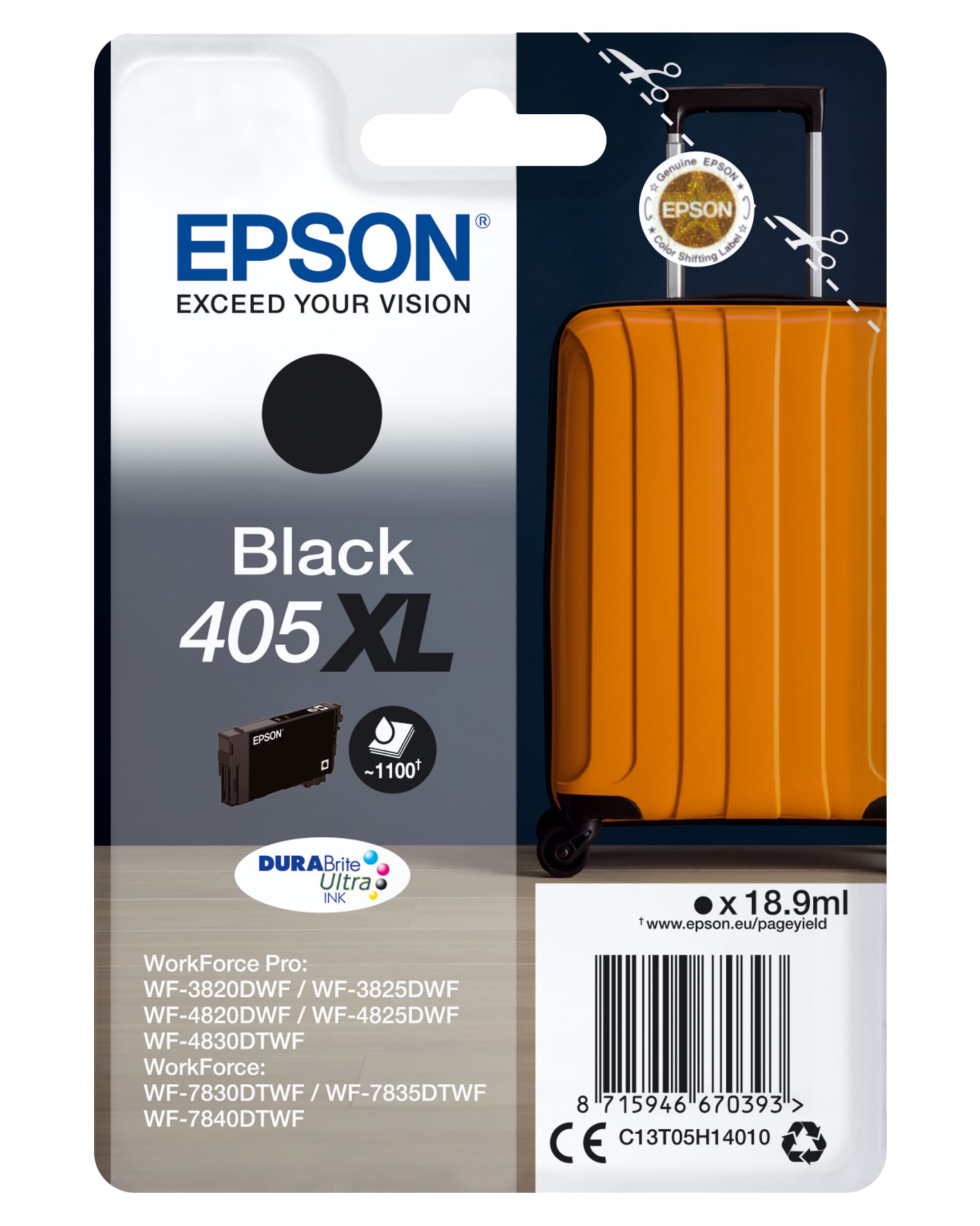 Epson Cartuccia d'Inchiostro Nera 405 XL Durabrite Epson Singlepack Black 405XL DURABrite Ultra Ink