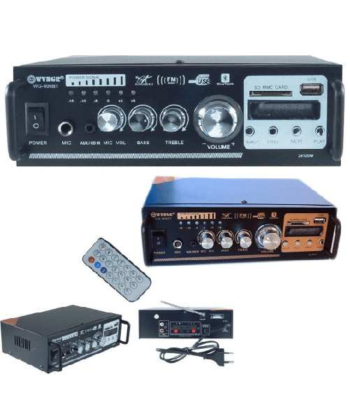 Trade Shop Traesio-amplificatore Audio Stereo 2 Canali Bluetooth Microfono Usb Sd Mp3 Karaoke 806bt -