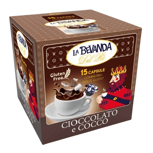 COCCO & CIOCCOLATO LA BEVANDA DEL RÈ - Box 15 CAPSULE COMPATIBILI DOLCE GUSTO da 13g