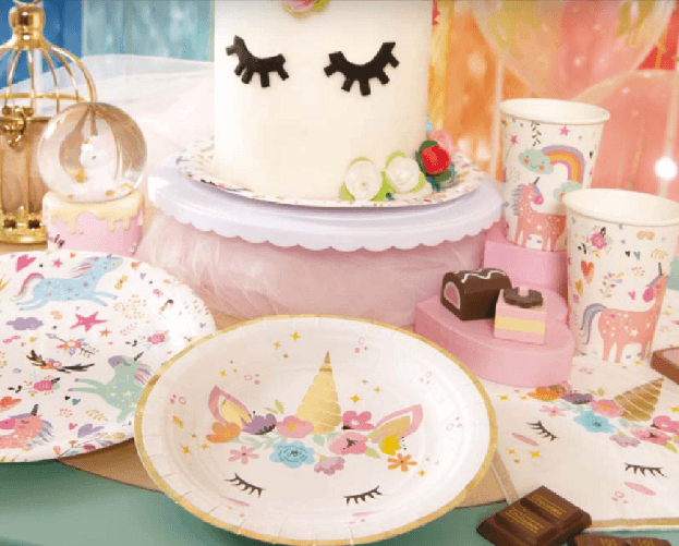 Kit per festa a tema set compleanno unicorno party addobbi stoviglie decorazioni bambine piatti bicchieri tovaglioli palloncino tovaglia festone