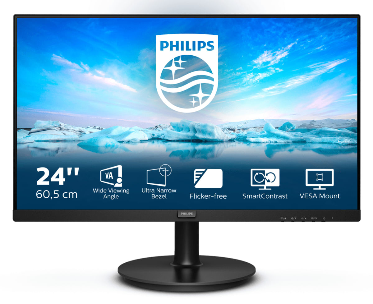 Philips V Line 241V8LA/00 LED display 60,5 cm (23.8") 1920 x 1080 Pixel Full HD Nero