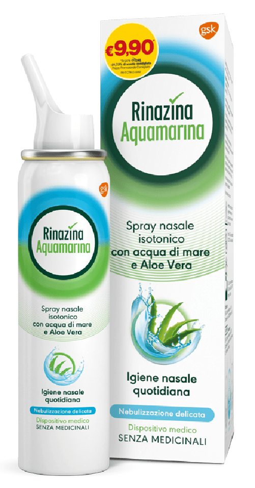 SOLUZIONE ISOTONICA RINAZINA AQUAMARINA ALOE DELICATA PROMO 100 ML