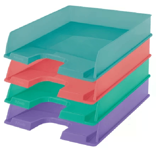 Vassoi portadocumenti Esselte Colour Breeze - Formato verticale A4 - Spazio per etichetta identificativa - Colori assortiti