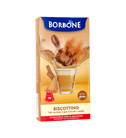 CAFFÈ BISCOTTO E CANNELLA CAFFÈ BORBONE BISCOTTINO - 10 CAPSULE COMPATIBILI NESPRESSO da 7g