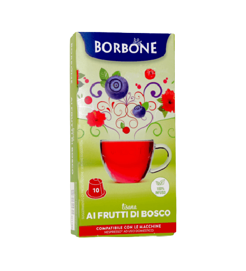 TISANA AI FRUTTI DI BOSCO CAFFÈ BORBONE - 10 CAPSULE COMPATIBILI NESPRESSO da 3g