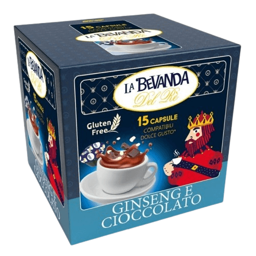 GINSENG & CIOCCOLATO LA BEVANDA DEL RÈ - Box 15 CAPSULE COMPATIBILI DOLCE GUSTO da 13g