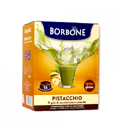 CIOCCOLATA BIANCA E PISTACCHIO CAFFÈ BORBONE PISTACCHIO - 16 CAPSULE COMPATIBILI A MODO MIO da 7g