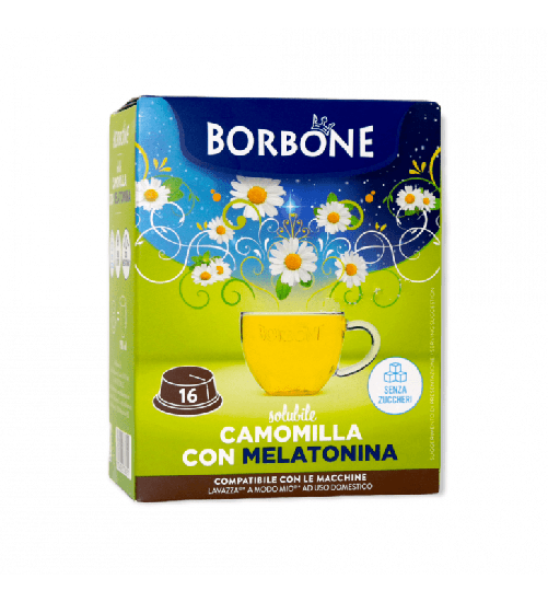 CAMOMILLA CON MELATONINA CAFFÈ BORBONE - 16 CAPSULE COMPATIBILI A MODO MIO da 5g