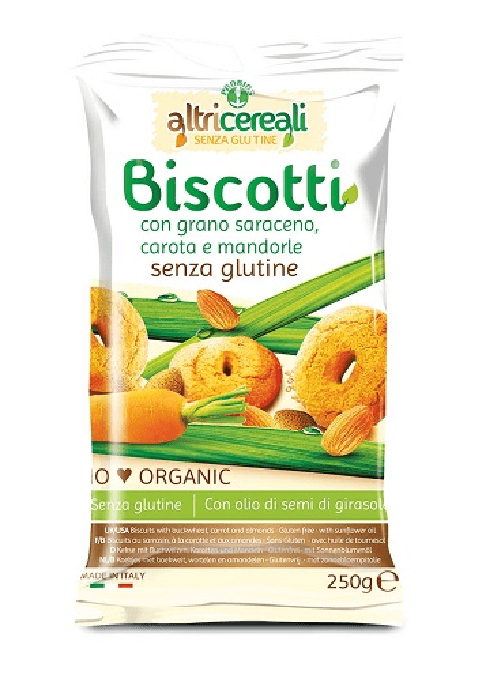 ALTRICEREALI BISCOTTI DI GRANO SARACENO CON CAROTA E MANDORLE BIO 250 G